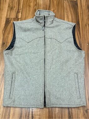 Schaefer Outfitter Arena Vest Men's Large Brown 730 Wool Western Yoke Zip Lined